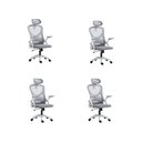 Ver imagem 3 de Kit 4 Cadeiras Escritório Home Office Giratória Tela Mesh Columbus Rivatti