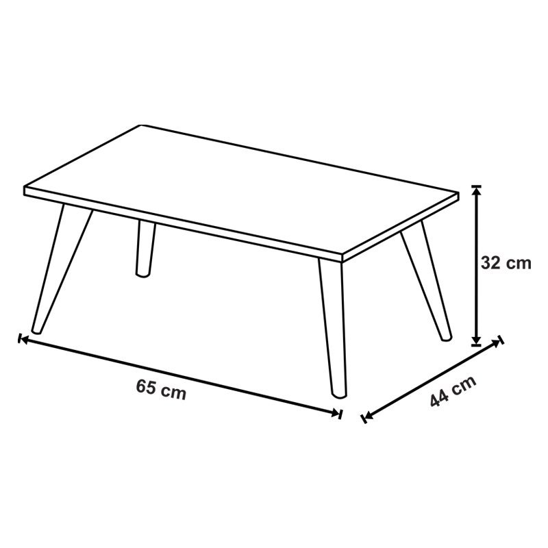 Mesa De Centro Retangular Sala Mdf Pé Palito Decorativa - Preto 65x44cm - 4