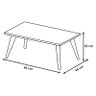 Mesa De Centro Retangular Sala Mdf Pé Palito Decorativa - Preto 65x44cm - 4