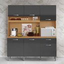 Ver imagem 3 de Kit Cozinha Compacta Siena 2000446 6 Portas 1 Gaveta 160cm Cinamomo e Grafite Aramóveis