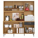 Ver imagem 2 de Kit Cozinha Compacta Siena 2000446 6 Portas 1 Gaveta 160cm Cinamomo e Grafite Aramóveis