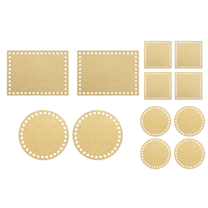 Kit Bases Mdf Para Cesto Fio Malha Crochê - 12 Peças