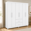Ver imagem 2 de Guarda Roupa Casal Slim 6 Portas 2 Gavetas Branco Formimóveis