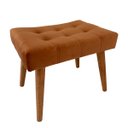 Ver imagem 5 de Kit Poltrona Giovana Puff Capitonê Luxo e Almofadas em Sued Premium:terracota Pés Madeira Claro