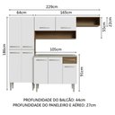 Ver imagem 4 de Armário de Cozinha Compacta 229cm com Pia Rustic/Branco Emilly Madesa 12