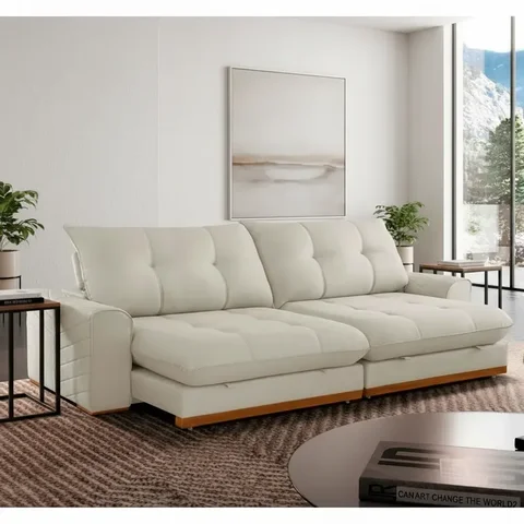 Sofá Argo Linho Branco 290 Cm B25cm Meu Sofá Online