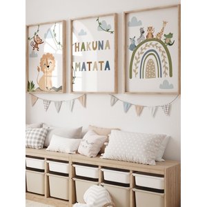 Kit 3 Quadros Decorativos Hakuna Matata