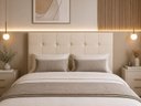 Ver imagem 1 de Cabeceira de Cama Box Adriana King Size 193X Veludo:Veludo Bege