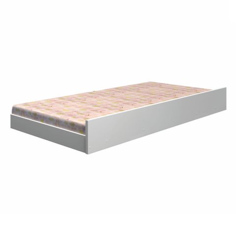 Cama Auxiliar para Cama de Solteiro 100% MDF Branco/Acetinado