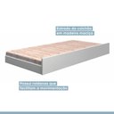 Ver imagem 3 de Cama Auxiliar para Cama de Solteiro 100% MDF Branco/Acetinado