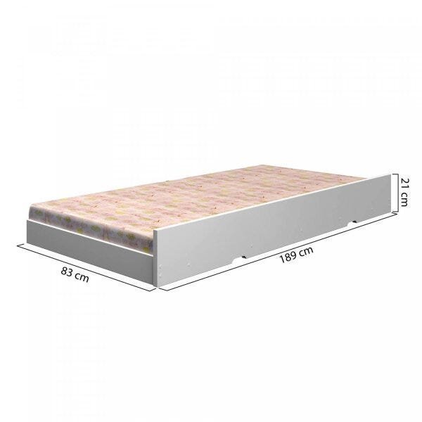 Cama Auxiliar 100% MDF Solteiro 23cmx188cmx88cm - 2