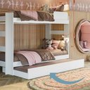 Ver imagem 2 de Cama Auxiliar para Cama de Solteiro 100% MDF Branco/Acetinado