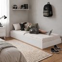 Ver imagem 7 de Cama Auxiliar para Cama de Solteiro 100% MDF Branco/Acetinado