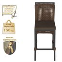 Ver imagem 4 de Mesa Bistrô e 4 Banquetas Roma Preta Corda Estofado 9 Trama Marrom