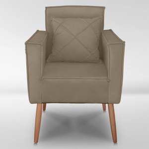 Cadeira Poltrona para Sala Quarto Confortável e Reforçada Minimalista Contemporânea:capuccino