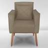 Cadeira Poltrona para Sala Quarto Confortável e Reforçada Minimalista Contemporânea:capuccino - 1