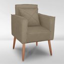 Ver imagem 5 de Cadeira Poltrona para Sala Quarto Confortável e Reforçada Minimalista Contemporânea:capuccino