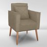 Cadeira Poltrona para Sala Quarto Confortável e Reforçada Minimalista Contemporânea:capuccino - 5