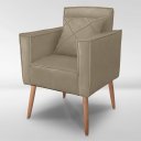 Ver imagem 3 de Cadeira Poltrona para Sala Quarto Confortável e Reforçada Minimalista Contemporânea:capuccino