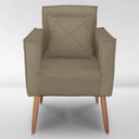 Ver imagem 1 de Cadeira Poltrona para Sala Quarto Confortável e Reforçada Minimalista Contemporânea:capuccino