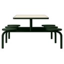 Ver imagem 3 de Mesa para Refeitório Fixa 6 Lugares Mdp Branco de 25 Mm - Assento Preto - 50202