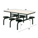 Ver imagem 7 de Mesa para Refeitório Fixa 6 Lugares MDP Branco de 25 mm - Assento Preto - 50202