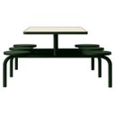 Ver imagem 3 de Mesa para Refeitório Fixa 6 Lugares MDP Branco de 25 mm - Assento Preto - 50202
