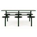 Ver imagem 2 de Mesa para Refeitório Fixa 6 Lugares MDP Branco de 25 mm - Assento Preto - 50202