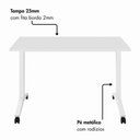Ver imagem 4 de Escrivaninha Rebatível Escritório e Home Office 120 cm X 60 cm Design Moderno Base Móvel Metá