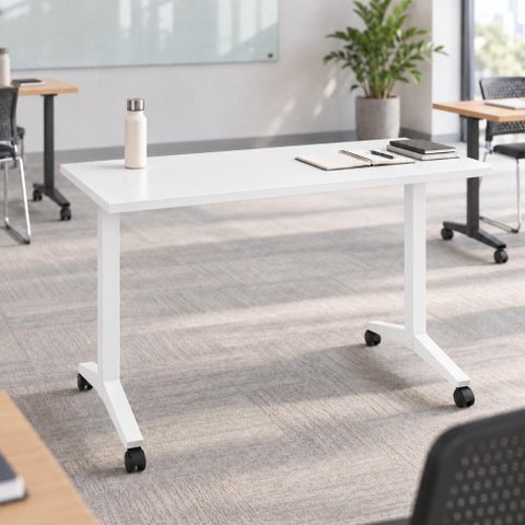 Escrivaninha Rebatível Escritório e Home Office 120 cm X 60 cm Design Moderno Base Móvel Metá