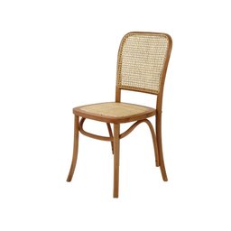 Cadeira Country Madeira Betula Rattan Natural para Mesa de Jantar Cozinha Eventos - 1