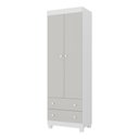 Ver imagem 2 de Guarda-roupa Infantil 62cm 2 Portas e 2 Gavetas Allegra Multimóveis Mp4441 Branco/off White