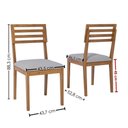 Ver imagem 3 de Mesa de Jantar Cacau com 4 Cadeiras Estofadas Juparana Linho Cinza Ornar