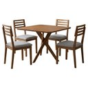 Ver imagem 1 de Mesa de Jantar Cacau com 4 Cadeiras Estofadas Juparana Linho Cinza Ornar