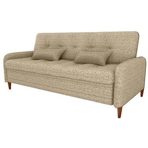 Sofa Cama 2 Lugares 206 Cm Donna Linho Vancouver E488 Palha Milani Store Palha