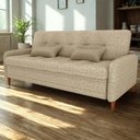 Ver imagem 2 de Sofa Cama 2 Lugares 206 Cm Donna Linho Vancouver E488 Palha Milani Store Palha