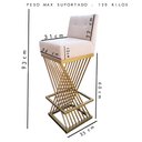 Ver mais imagens de Kit 06 Banquetas Luma Base de Ferro Sued Azul Marinho - D'classe Decor