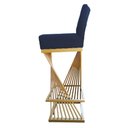 Ver imagem 3 de Kit 06 Banquetas Luma Base de Ferro Sued Azul Marinho - D'classe Decor