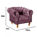 Ver imagem 3 de Poltrona Dom Pedro Decorativa para Sala Veludo com Espuma D26 Plus Roxo 380 Bella Decor