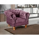 Ver imagem 2 de Poltrona Dom Pedro Decorativa para Sala Veludo com Espuma D26 Plus Roxo 380 Bella Decor