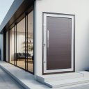 Ver imagem 2 de Porta Pivotante Alumínio Lambril c/Puxador Esq. Elite Mix Corten 240x150 Brimak