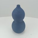 Ver imagem 2 de Vaso Decorativo Enfeite Planta Aparador Esferas Cerâmica 28x14x14cm Azul