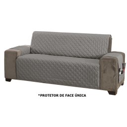 Capa Protetor de Sofá 3 Lugares King Classic Face Única Assento 1,80m Cinza - 4