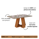 Ver imagem 3 de Mesa de Jantar Retangular 4 Lugares com Tampo de Vidro Laqueado Temperado:off White