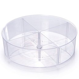 Organizador giratório porta maquiagem com 4 divisórias cristal Plasutil ref.15422 - 1