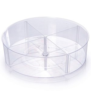 Organizador giratório porta maquiagem com 4 divisórias cristal Plasutil ref.15422