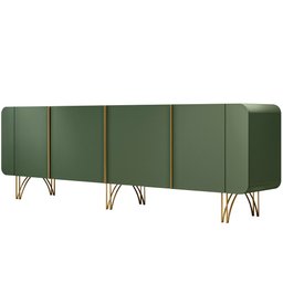 Kit Aparador Buffet Bar Living Santiago com Cristaleira Adega Síria B01 Verde Pistache - Lyam Decor  - 6