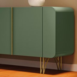 Kit Aparador Buffet Bar Living Santiago com Cristaleira Adega Síria B01 Verde Pistache - Lyam Decor  - 14