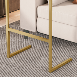Mesa Suporte Home Office Bancada para Computador Notebook com Pés de Ferro Thor - Pérola/dourado - 6