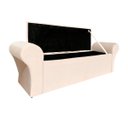 Ver imagem 3 de Recamier Baú Calçadeira Quarto Queen 158cm Barcelona:suede Bege Claro